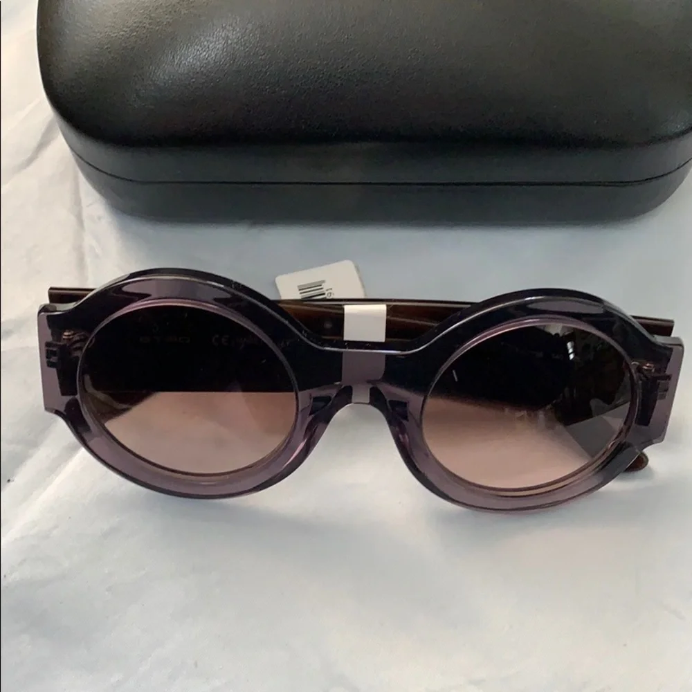 NWT ETRO Grey/Havana sunglasses w/case